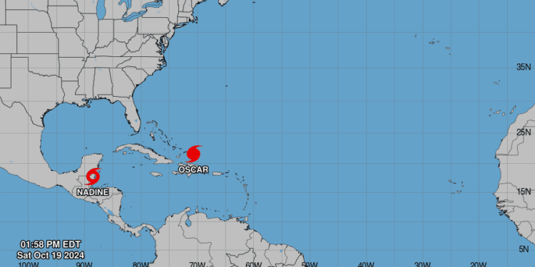Oscar y Nadine: dos tormentas tropicales en el Atlántico y el Caribe