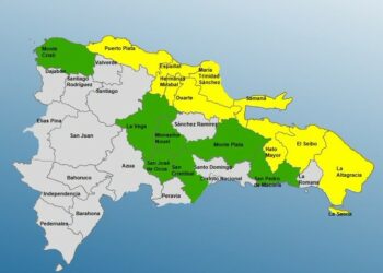 Nueve provincias en alerta amarilla y siete en verde por lluvias
