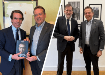 Madrid: Ito Bisonó sostiene encuentros con los expresidentes españoles Aznar y Rajoy 