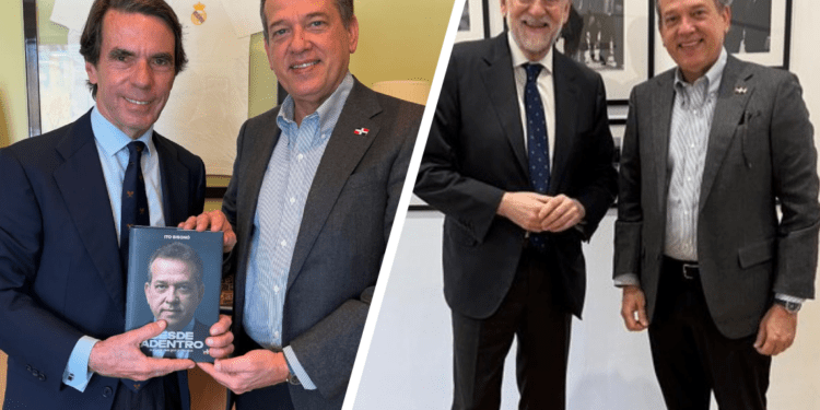 Madrid: Ito Bisonó sostiene encuentros con los expresidentes españoles Aznar y Rajoy 
