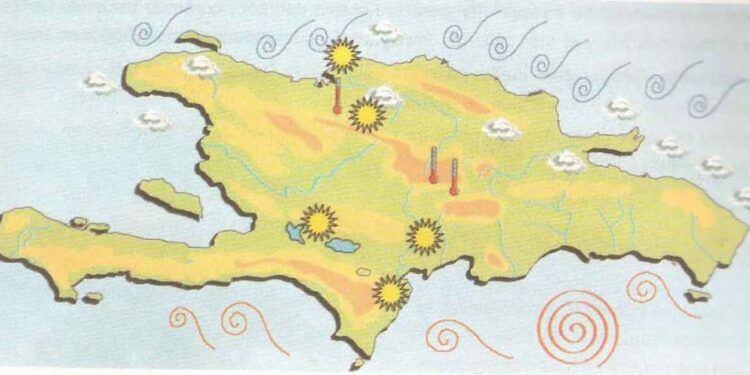 Aguaceros dispersos por vaguada en República Dominicana