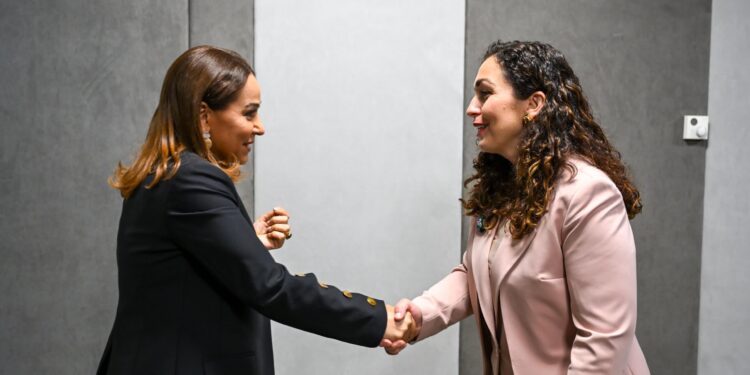 Ministra Mayra Jiménez se reúne con la presidenta de Kosovo