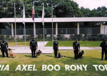 La DNCD retira con honores a cinco perros tras siete años de servicio