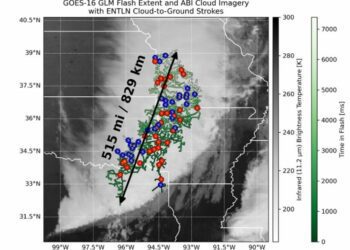 Récord mundial: un rayo recorrió 829 km en EE. UU. de punta a punta