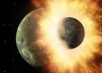 El impacto colosal que convirtió a la Tierra en planeta azul