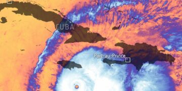 El satélite Sentinel-3 capturó la imponente imagen del huracán 'Melissa'