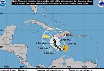 La tormenta Melissa se intensifica en el Caribe y se acerca a RD