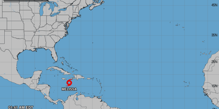 Melissa está a punto de convertirse en huracán cerca de Jamaica