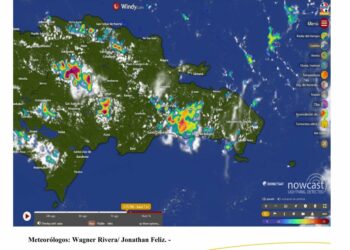 Pronóstico meteorológico para el domingo en gran parte de RD